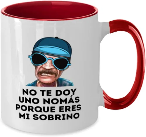 Vista 2 de Regalo para sobrino taza de café 2 colores roja y blanco no te doy una nomas
