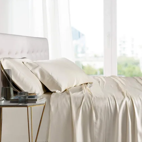 Vista 10 de Royal Hotel Bedding 100% viscosa natural hecha de sábanas de bambú, sábanas refrescantes suaves, sábanas de hotel transpirables y fundas