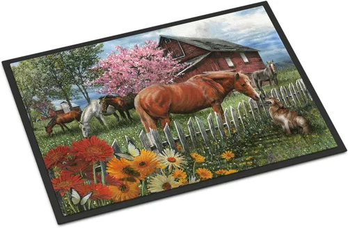 Vista 74 de Caroline's Treasures PTW2009MAT - Felpudo de calabaza y hojas de otoño, 18 x 27 pulgadas, tapete para puerta delantera, interior y exterior