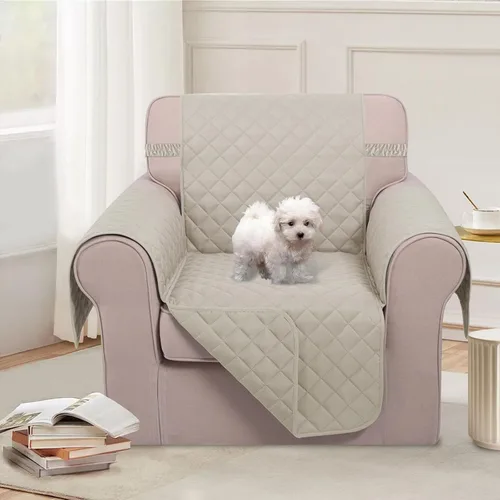Vista 2 de U-NICE HOME Funda para sillón reclinable, reversible, con correas elásticas, resistente al agua, protege de perros y mascotas, sillón pequeño