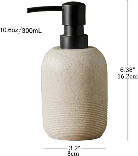 Vista 6 de Dispensador de Jabón GalDal Beige, Dispensador de Loción de Manos para Encimera de Baño, Dispensador de Jabón para Cocina.
