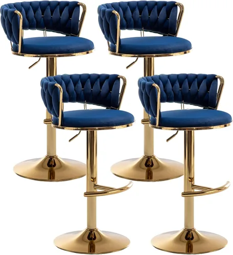 Vista 37 de Canxkun Gold - Juego de 2 taburetes de bar, sillas de bar de altura de mostrador con respaldo bajo, taburetes de bar de altura ajustable de Beige