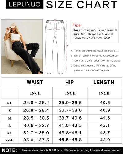 Vista 4 de Pantalones cargo de cintura alta para mujer, pantalones de viaje Y2K Streetwear holgados elásticos con 6 bolsillos con cordón en los tobillos