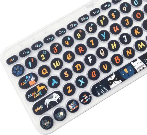 Vista 5 de Logitech K380/Pebble Keys 2 K380s - Funda de silicona para teclado multidispositivo, gato
