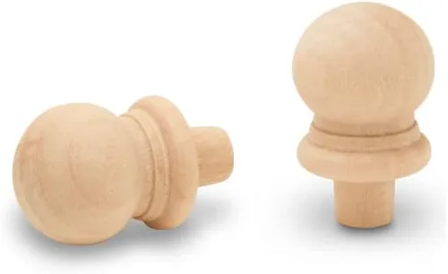 Vista 18 de Remates decorativos de madera sin terminar, 3-1/2 pulgadas, para remates de poste de cama, remates de barra de cortina, decoración de asta