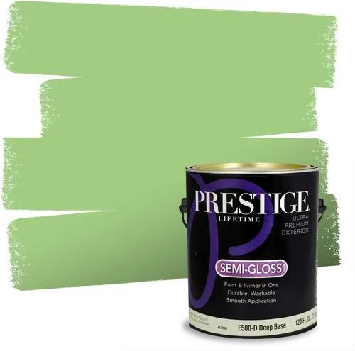 Vista 21 de PRESTIGE Pintura exterior e imprimación en uno, aloe, plano, 1 galón