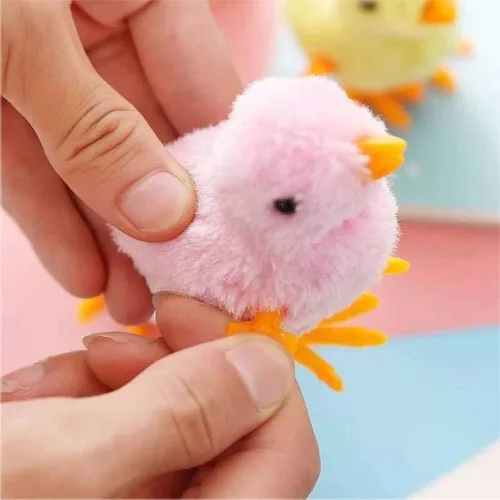 Vista 3 de CICITOYWO Juguete novedoso de conejito y pollito saltador, juguete de cuerda para niños pequeños, adultos, cesta de caza de huevos de Pascua