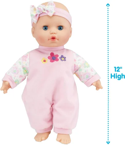 Vista 2 de Kidoozie Sweetie Doll - Muñeca de cuerpo suave de 12 pulgadas con ojos abiertos y cerrados para edades de 12 meses en adelante, perfecta