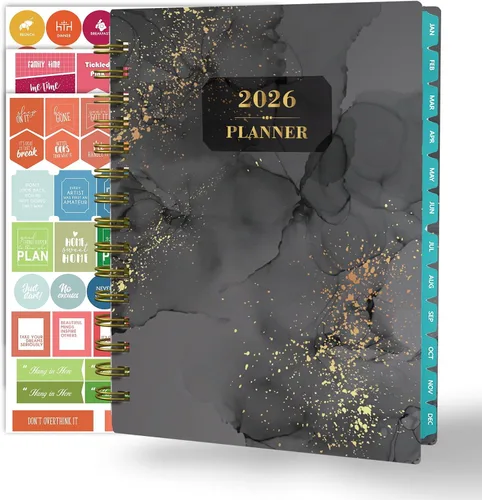 Vista 15 de Ymumuda Agenda 2026, agenda diaria semanal y mensual, enero de 2026 a diciembre de 2026, 8.4 x 6.3 pulgadas, calendario 2026 con pestañas, cuaderno