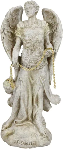 Vista 12 de Ebros - Estatua de Arcángel ortodoxo griego de la iglesia cristiana ortodoxa pintada en marfil de 5 pulgadas de alto (Barachiel The Blessings of God)
