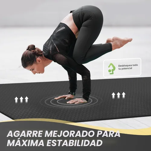 Vista 9 de CAMBIVO Esterilla de Yoga Grande (6' x 4'), Alfombrilla de Entrenamiento Extra Ancha para Hombres y Mujeres, Esterilla de Yoga Gruesa de 1/3 y 1/4