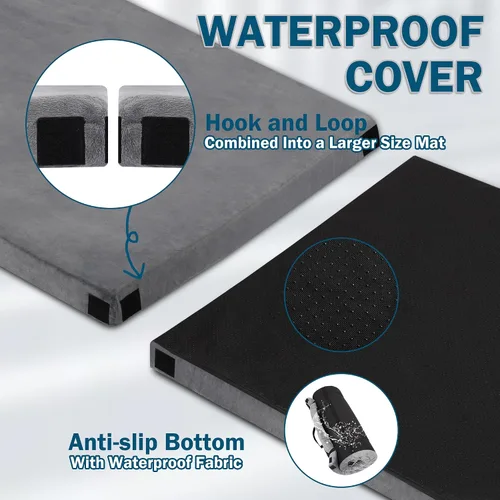 Vista 3 de Betterhood Colchón de espuma viscoelástica para campamento, colchoneta para dormir con funda impermeable y bolsa de transporte, colchón de cuna