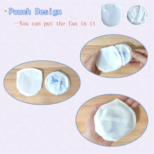 Vista 4 de MXY Abanico plegable de mano blanca para manualidades, abanicos de mano redondos en blanco, abanicos de decoración para manualidades, se puede