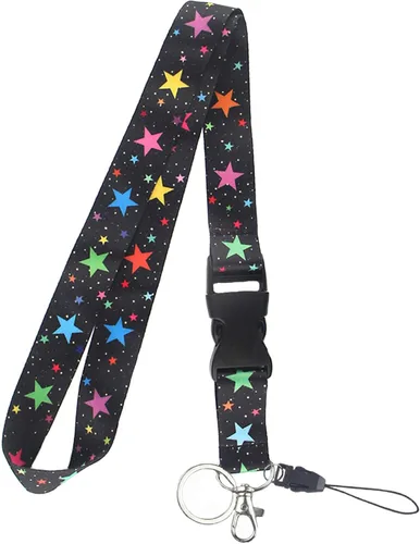 Vista 14 de Yiflin Bonito cordón para el cuello para llaves, llavero, cartera, tarjetero de identificación, con hebilla de liberación rápida