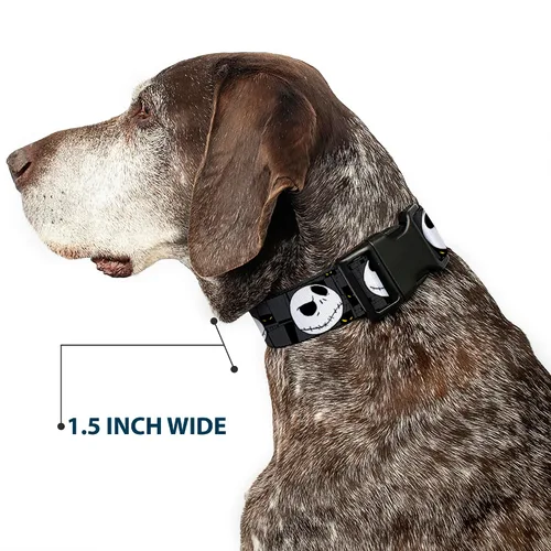 Vista 7 de Buckle-Down Nightmare Before Christmas Jack Expressions - Collar de clip de plástico gris, multicolor, 1 pulgada de ancho, se adapta a cuellos