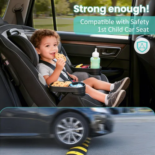 Vista 4 de Maxi-COSI Pria - Paquete de 2 bandejas para asiento de automóvil con portavasos para seguridad 1st EverFit & Grow and Go Cosco todo en uno