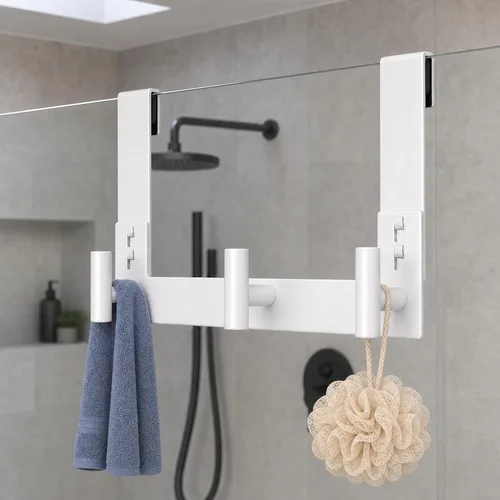 Vista 17 de HUFEEOH Paquete de 1 soporte negro para puerta con 4 ganchos en T