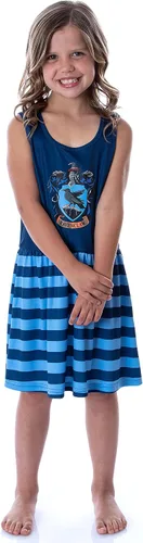 Vista 2 de Harry Potter Camisón de pijama con diseño de rayas y logotipo de cresta para niñas