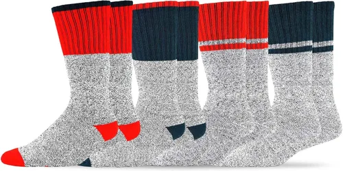 Vista 22 de Calcetines térmicos de invierno de algodón reciclado de peso pesado respetuoso del medio ambiente Multi par para mujeres y hombres 2 pares-camuflaje