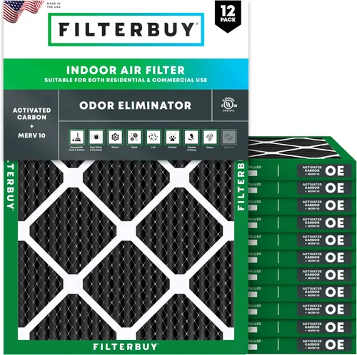 Vista 10 de Filterbuy Filtro de aire MERV 8 de 10 x 10 x 1 pulgadas (paquete de 12), filtros de aire plisados para calefacción, calefacción, aire acondicionado