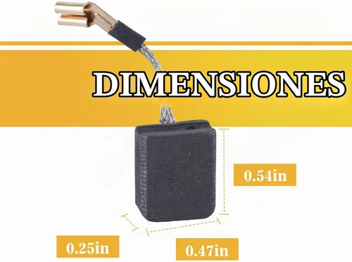 Vista 2 de Paquete de 10 cepillos de carbono para motor eléctrico de repuesto N257540, compatibles con amoladora angular Dewalt DWE402 DWE4214