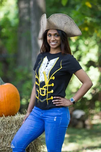 Vista 35 de Camiseta de disfraz navideño para mujer, camiseta de Halloween y Navidad pirata para mujer