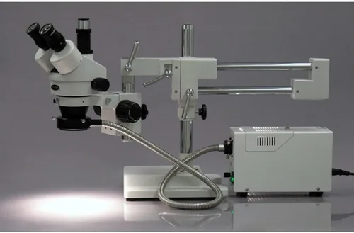 Vista 2 de AmScope SM-4TPZ-FOR-3M Microscopio digital profesional trinocular estéreo con zoom y control de enfoque simultáneo, oculares WH10x, aumento