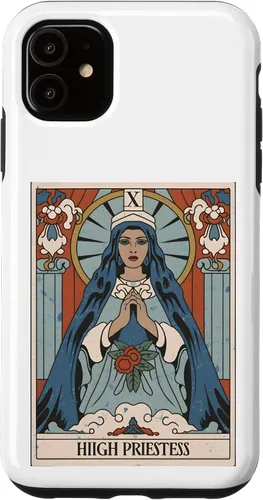 Vista 5 de Funda gráfica espiritual mística para iPhone 15 The Highest Priestess Tarot Card