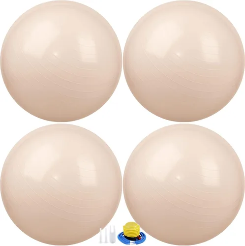 Vista 15 de Leyndo 4 pelotas de ejercicio de yoga de 26 pulgadas, para pilates, embarazo, parto, fitness, con bomba rápida, antiestallido, para mejorar