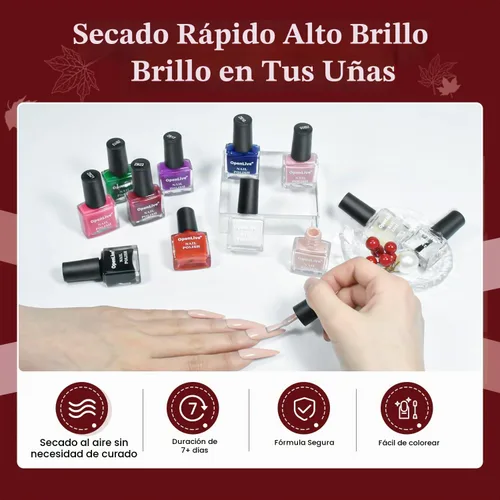 Vista 4 de OpenLive - Juego de 12 esmaltes de uñas de 0.2 fl oz con 2 esmaltes de uñas base y capa superior Esmalte de uñas de larga duración de secado
