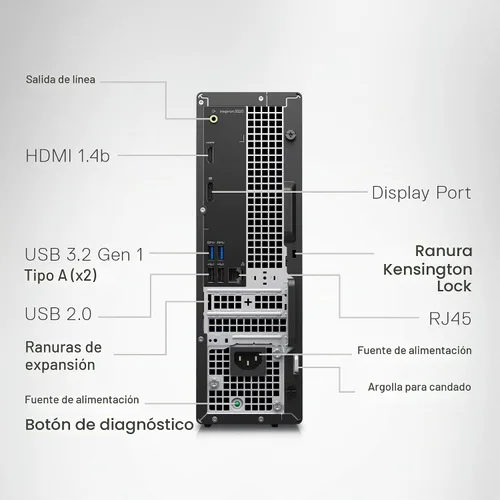 Vista 6 de Dell Inspiron 3020S Desktop - Procesador Intel Core i5-13400, RAM DDR4 de 16 GB, SSD de 512 GB + disco duro de 1 TB, gráficos Intel UHD 730, Windows