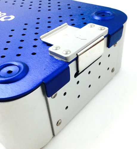 Vista 3 de Caja de bandeja de esterilización de aleación de aluminio 11.024 in ortopedia ortopédica plástica oftálmica
