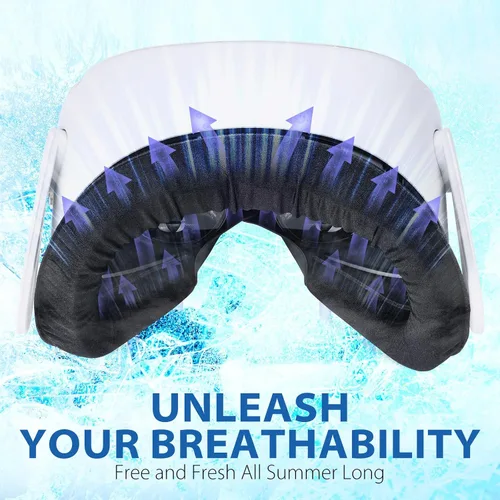 Vista 3 de DESTEK Cooling Face Pad and QH1 Head Strap Bundle, Compatible with Quest 2
