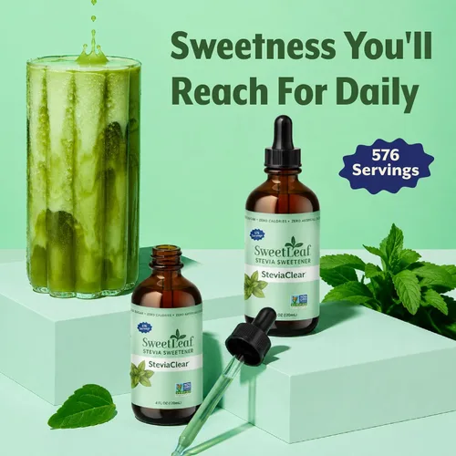 Vista 8 de SweetLeaf Stevia Drops - Edulcorante líquido, SteviaClear, 4 onzas líquidas, paquete de 2 Unflavored Sweet Drops, Organic Stevia Leaf Extract