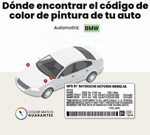 Vista 2 de TouchUpDirect 300 Alpine White III - Aerosol de pintura de retoque compatible con BMW Exact Match - Kit esencial
