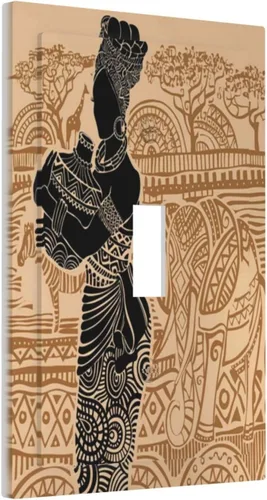 Vista 20 de Decorative Outlet Covers African Woman Zebra Elephants Black Girl 1 Gang Duplex Light Switch Cover Plate Unique Wall Plates for Electrical Outlets