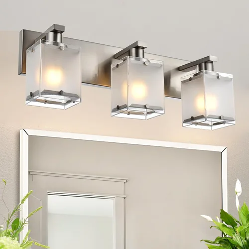 Vista 9 de Accesorios de iluminación de tocador de baño 3 lámparas de pared