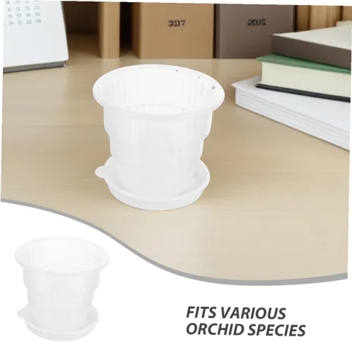 Vista 6 de Orchid Planter Set with Holes and Matching Tray PP