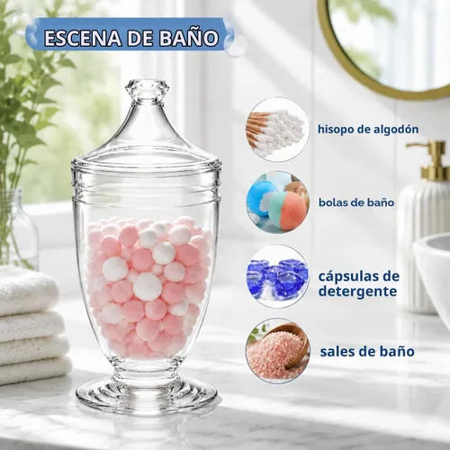 Vista 5 de Hacaroa Paquete de 2 tarros acrílicos de boticario con tapas herméticas, tarros de plástico transparente de 46 onzas para galletas de dulces