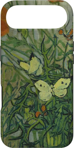 Vista 27 de Vincent Van Gogh - Carcasa para iPhone 17, diseño de mariposas y amapolas