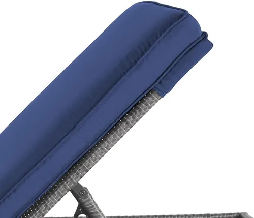Vista 8 de Patiorama Silla Tumbona de Patio al Aire Libre, Elegante Silla Tumbona Reclinable Ajustable de Ratán para Piscina con Cojín, Mimbre de PE Gris