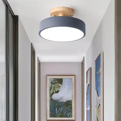 Vista 15 de Lámpara de techo LED regulable, lámpara de techo moderna de 9 pulgadas, montaje empotrado, de madera, de 12 W, lámpara blanca para sala de estar