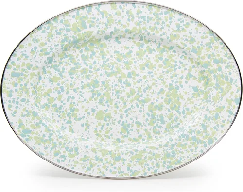 Vista 5 de Golden Rabbit Enamelware Oval Platter, 12 x 16in, Americana