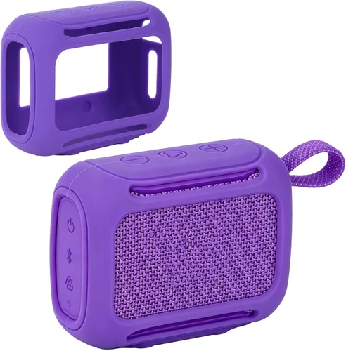 Vista 24 de Funda de silicona Lebakort compatible con altavoz portátil JBL GO 4 (Funda negra)
