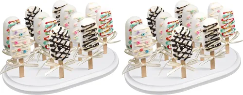 Vista 8 de Webake Cakesicle - Soporte para palitos de paletas, 12 unidades, soporte de madera para mesa de postres de boda, ducha, fiesta de cumpleaños