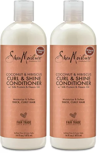 Vista 10 de Acondicionador de cabello con humedad de karité, productos para el cabello rizado, acondicionador de coco e hibisco para rizos y brillo, manteca