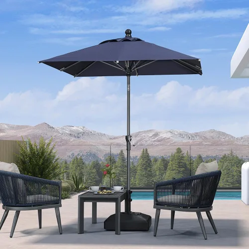 Vista 47 de PURPLE LEAF - Sombrilla de patio rectangular de 6' x 4', sombrilla de mesa para exteriores con marco de aluminio, sombrilla de mercado, sombrilla