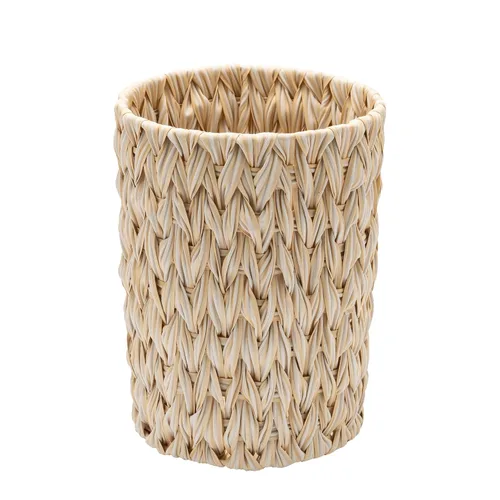 Vista 9 de GRANNY SAYS Cesta de basura de mimbre, papelera impermeable para baño, cestas de basura decorativas boho con asas, papelera para dormitorio