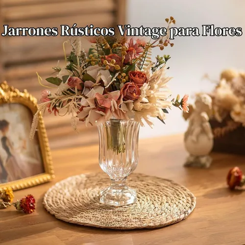 Vista 6 de Glasseam Jarrón de cristal con pedestal para flores, juego de 3 jarrones de compota de 7.5 pulgadas de alto, jarrones transparentes para centros