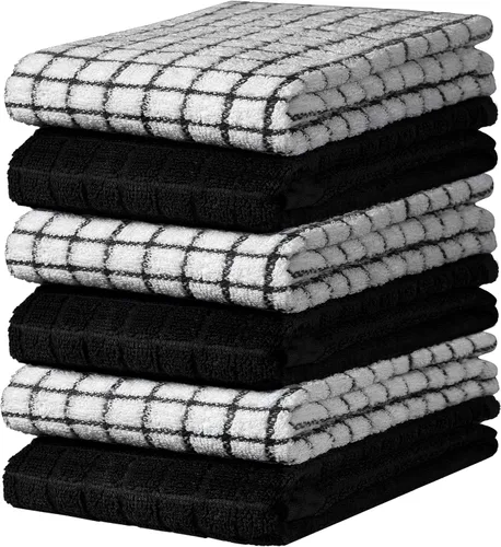Vista 33 de Bumble - Toallas de cocina y paños de cocina (8 unidades) Toallas de cocina 100% algodón 12 x 12 pulgadas 405 GSM Trapos suaves, altamente